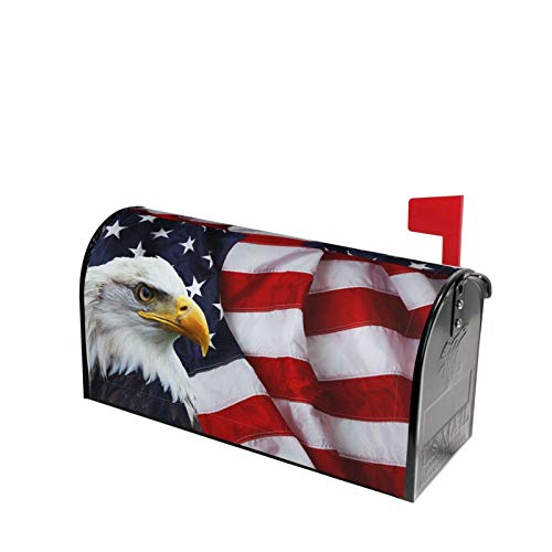 Image of Dujiea American Flag Mailbox Wrap - Waterproof Magnetic Post Box Cover, Large Size 25.5 inch L x 21 inch W - Garden Yard Home Decor