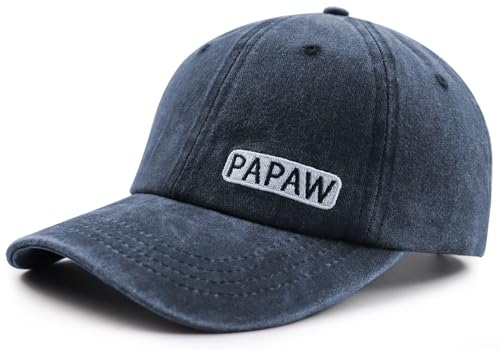 Image of Papaw Hat for Grandpa Dad Men, Funny Adjustable Cotton Embroiderd Best Grandfather Baseball Cap