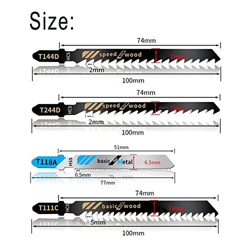 60Pcs Assorted T-Shank Jigsaw Blades