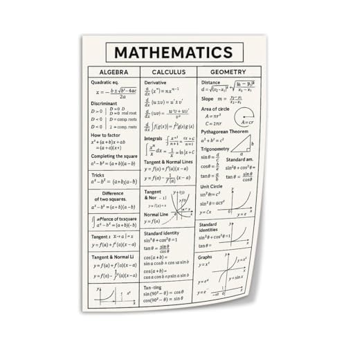 Calculus Formula Educational Poster Canvas Art Wall Printing Office Bedroom Aesthetic Living Room08x12inch(20x30cm) Unframe-style