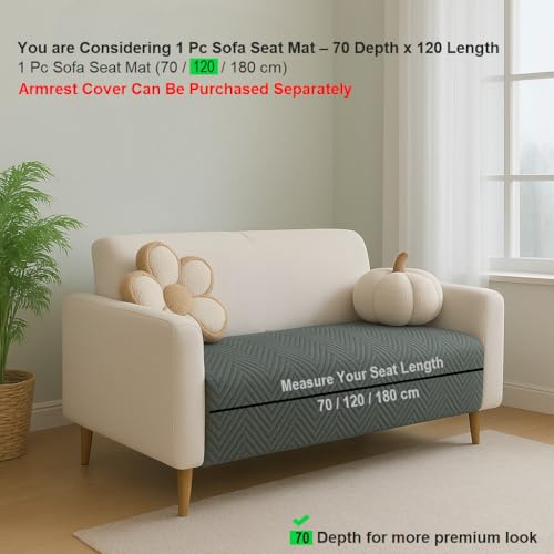 Image of Amazon Basics - Velvet Quilted Make Your Own Sofa Cover |2 Seater | Multi-Layered Fabric |120cm x 70cm | 350 GSM | Color - Light Grey