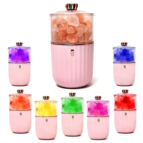 Wokuya 7 Colors Romantic Himalayan Pink Salt Lamp For Bedroom, Natural Crystal Salt Rock Lamp For Warm,Peaceful Night Light, Modern Healthy Decorative Home Atmosphere Lamp (Pink) #TOP3