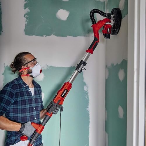 Bild 3 - Einhell Trockenbauschleifer TE-DW 225 X (750 W, wechselbarer Schleifteller, Bürstenkranz gefedert, bis 165 cm Teleskop-Stiel, inkl. Schleifscheiben + Gitterleinen im Koffer)