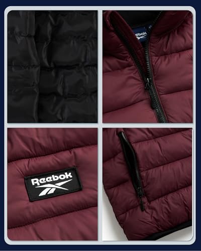 Image of Reebok Mens Puffer Jacket - Lightweight Quilted Glacier Shield Plus Size Puffer Jackets for Men - Insulated Mens Winter Coats