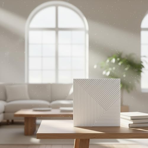 Image of Kayra Decor 3D PVC Wall Panel Fluted Design Matt White Color 19.7 inch x 19.7 inch (Pack of 40) - Covers 107.80 Sq. Ft.