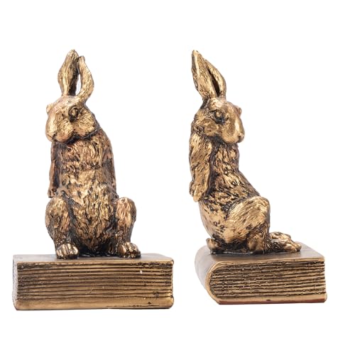 Book Ends for Shelves to Hold Books Hevay Duty Decorative Rabbit Bookends