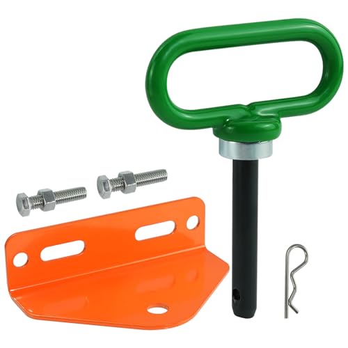 Heavy Duty Zero Turn Mower Trailer Hitch with Bolts 1/8(3mm) and Strong Magnet Trailer Gate Pin 1/2 Hole Hitch Mount Orange (Pack of 1)
