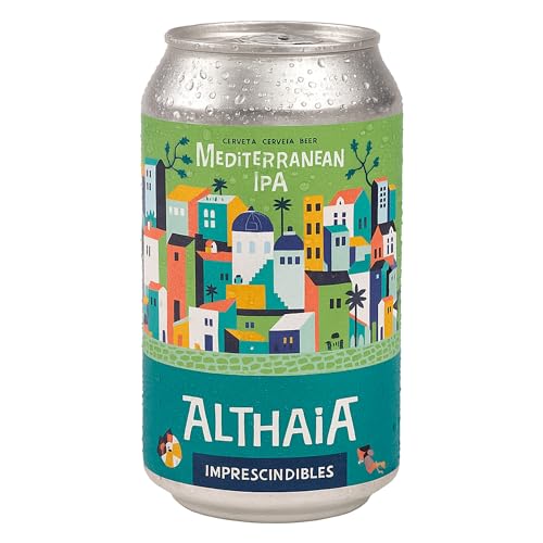 Althaia Mediterranean IPA – Cerveza Artesanal Estilo IPA – 6,5% Alc – Lata 33cl – Tropical, Resinosa y Galardonada (Pack 6 latas, 6, unidad)