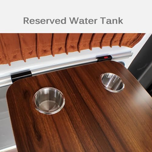 Compact Folding Side Table with Extendable Legs & Cup Holders - Perfect Space-Saving Solution for RVs, Boats, Campers & Outdoor Activities