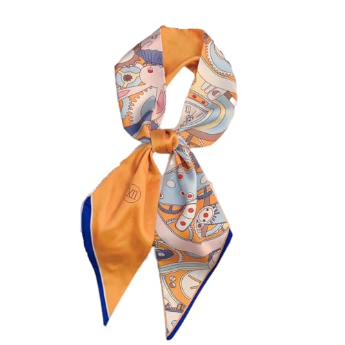 HOLIIBN Long Purse Bag Scarf Silky Neck Scarf Lightweight Headscarf Satin Hair Scarf for Women
