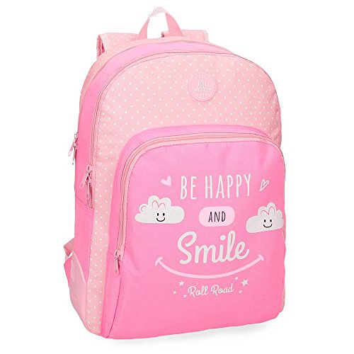 Preisvergleich Produktbild Rucksack 2 Fächer 44 cm Roll Road Happy Rosa