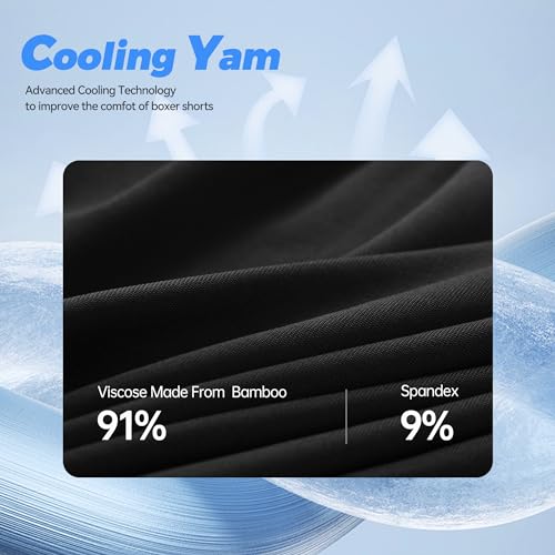 Bamboo Cool Men'S Boxer Shorts Underwear Upgraded 360° Cooling Breathable Boxer Lounge Loose Stretch Short 3 Pack(Medium) thumb #2