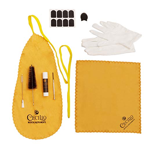 Image of Mendini by Cecilio Ebonite Bb Clarinet with 2 Barrels, Cleaning Kit - Black