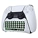 Produktbild MoKo Kabellose Tastatur Kompatibel mit Playstation 5 Controller, Bluetooth Grün Hinterlicht Mini PS5 Tastatur mit 3,5 Audio Buchse, Playstation 5 Zubehör für PS5 Controller Sprach-Chat Message, Weiß