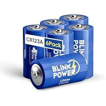Blinkspower CR123A 3V Lithium Battery 6 Pack, 1700mAh 3 Volt 123 Batteries, Longest Lasting for Flashlight and Security DeviceNon-Rechargeable