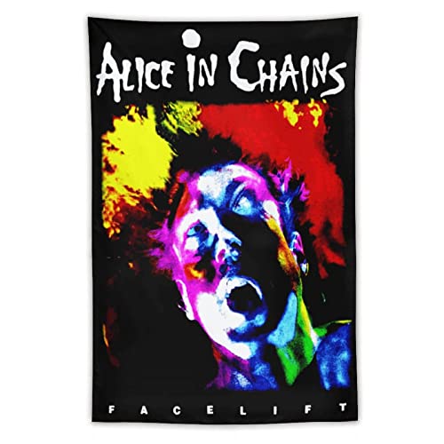 GIMMAV Alice Rock in Band Chains Tapestry Classic Singer Poster, Polyester Graphic Wall Hanging, NoveltyTapestries for Living Room Bedroom Decor, Custom Music Party Banner 40'x60'