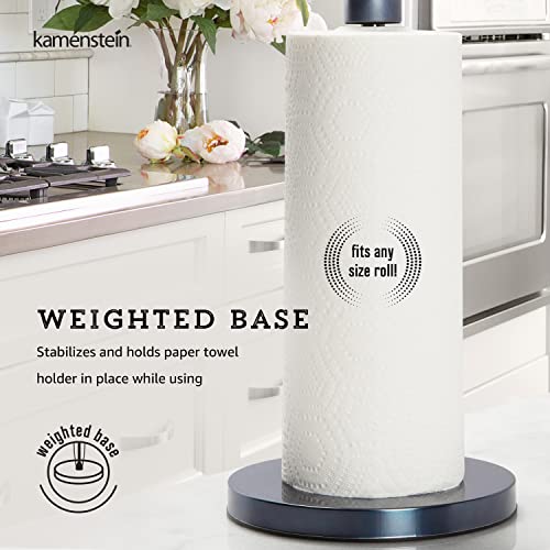 Image of Kamenstein Perfect Tear, Countertop Paper Towel Holder, One Handed Pull, No Unraveling, Weighted Base to Prevent Tipping, Easy to Refill with Most Paper Towel Brands, Gunmetal, 12.75 Inches