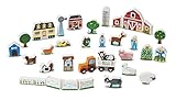 Melissa & Doug Wooden Farm & Tractor Play Set Toy