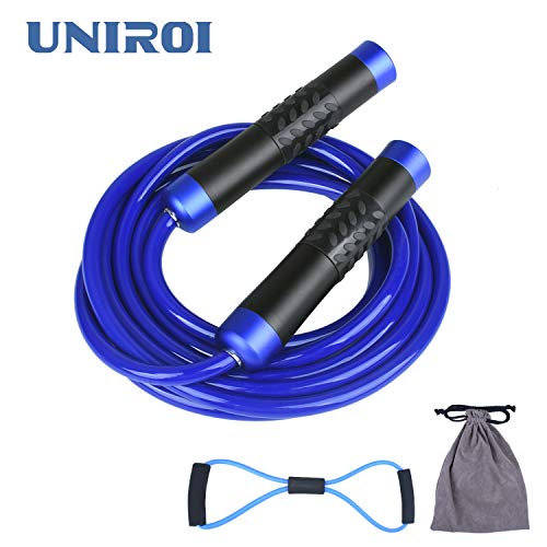 UNIROI Cuerda de Saltar Ajustable, 3M Comba Saltar Crossfit Alta Velocidad Longitud Ajustable con 8-Forma Banda de Resistencia, Ideal para Aptitud y Actividad Física - UJR006