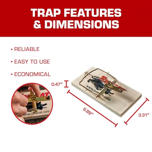 Image of Tomcat Wooden Rat Traps - Disposable Non-Chemical Rat Trap for Homes, Garages and Basements, Single Pack