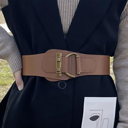 Elastic Waist Belt Punk Chain For Cowgirl Buckle Modern Buckle Waist Chain Wide Belt Fashion Accessory3