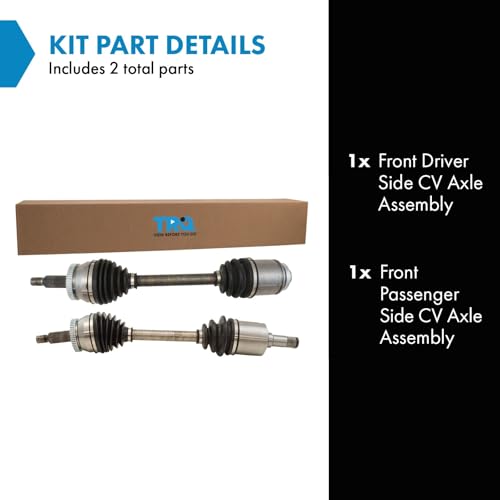 Image of TRQ Front Driver and Passenger Side CV Axle Assembly Set 2 Piece Compatible with 2007-2008 Hyundai Santa Fe Limited 2007-2008 Santa Fe SE