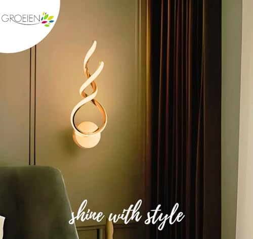Image of Groeien Modern 3 Color LED Wall Sconce Infinity Glow Wall Light for Bedroom Living Room Corridor Lighting Fixtures Wall Mount(Warm+Natural+Coolwhite)(Infinity Glow)