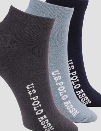 Image of U.S. POLO ASSN. Men's ES009 Cotton Stretch Ankle Length Socks - Pack Of 3
