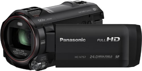 Panasonic HC-V757EG-K Camcorder (17,5 Megapixel, 21-fach opt. Zoom, 7,6 cm (3 Zoll) LCD-Display, Full-HD, HDMI, SD/SDHC…