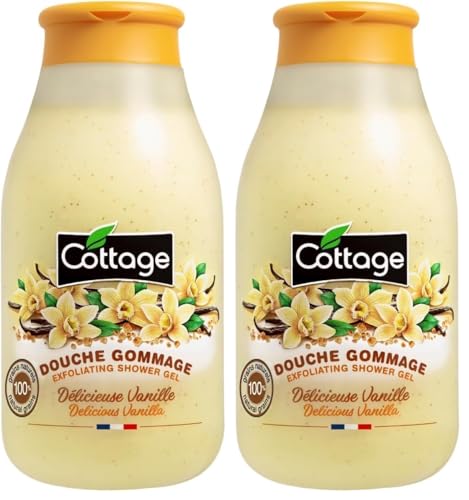Cottage Douche Gommage Délicieuse Vanille Grains Exfoliants 100% Naturels, 1 Unité (Lot de 2)