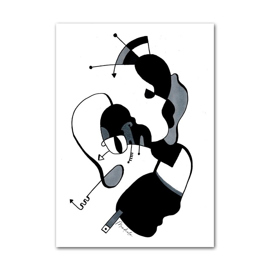 Peinture toile salon abstrait géométrique HLSHOE affiche murale vintage nordique 50x70cm