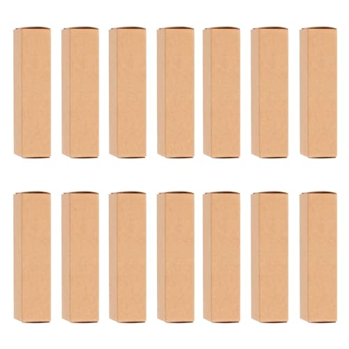 SUPVOX 50 Pezzi Scatole di Carta Kraft per Imballaggio Rossetti Piccole Scatole per Balsamo Labbra e Lucidalabbra Confezione Resistente per Protezione e Conservazione Cosmetici