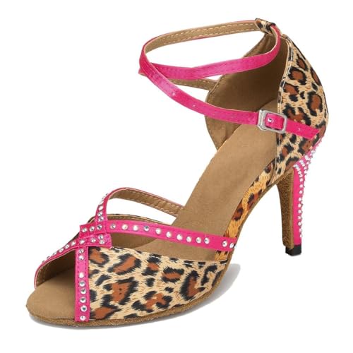 Chaussures de danse latine tango avec strass et maintien talon aiguille
