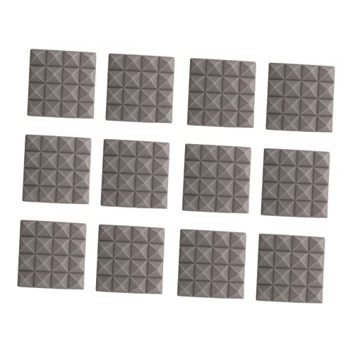 22 piezas paneles acústicos piramidales cojines absorbentes de sonido para estudios en casa con retardo de llama gris alfombrillas de aislamiento acústico para grabación y espacios de práctica miniatura 1