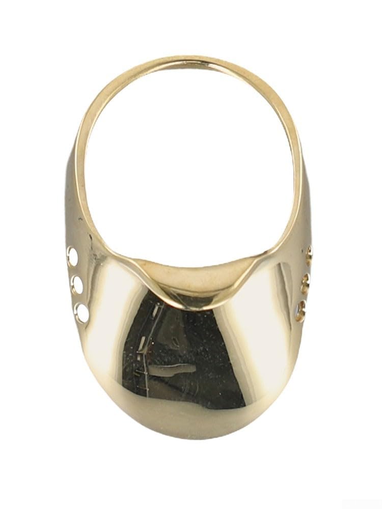 Anillo de latón para el pulgar, protector de dedo con almohadilla de cuero, tamaños de 18 a 24 mm compatibles con caza con arco, protección de tiro (22#)