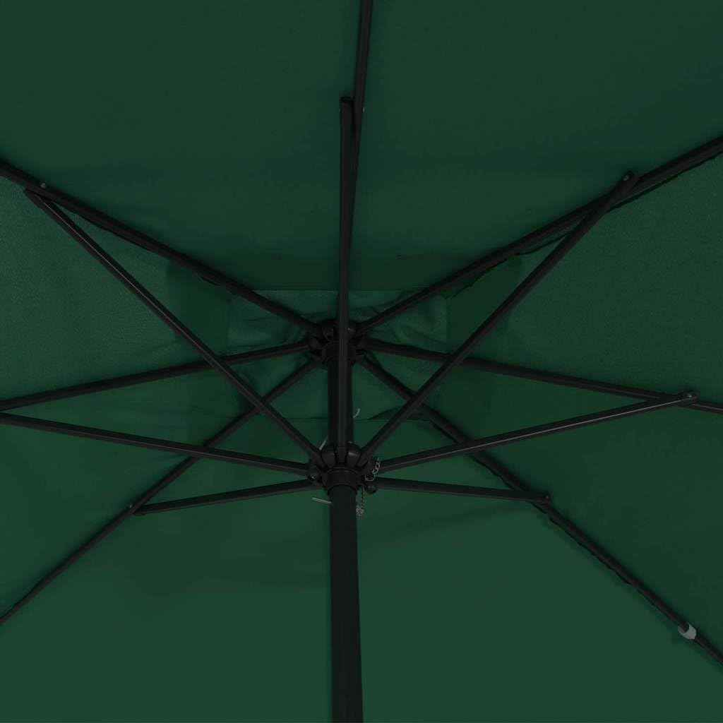 Fengshui Parasol ogrodowy zielony 295 x 295 x 245 cm poliester stal