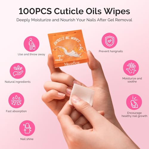 Image of MelodySusie Nail Soaking Bowl,Soak Off Gel Polish Remover,Manicure Bowl for Hand, Cuticle Remover Tools,Cuticle Peeler Scraper,Nail File & Buffer,Nail Brush, Mini Cuticle Oil 100Pcs