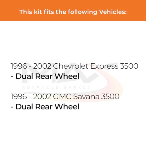 Image of Max Advanced Brakes Front Brake Kit Compatible With 1996-2001 2002 GMC Savana Compatible With Chevy Express 3500 w /DRW Replacement Geomet Coated OE Disc Brake Rotors and Ceramic Brake Pads