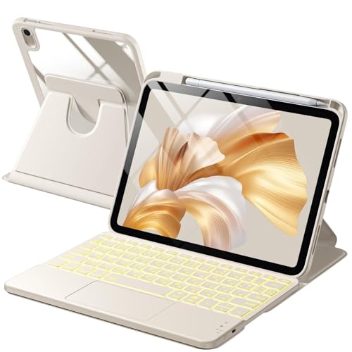 HETHOT iPad用 キーボード付きケース - (A16)第11世代 11インチ2025/第10世代 10.9インチ2022 JIS日本語配列 360 度回転 軽量・全面保護 防汚材質 静音キー7 色レインボーバックライト 2台のiOSデバイス切り替え