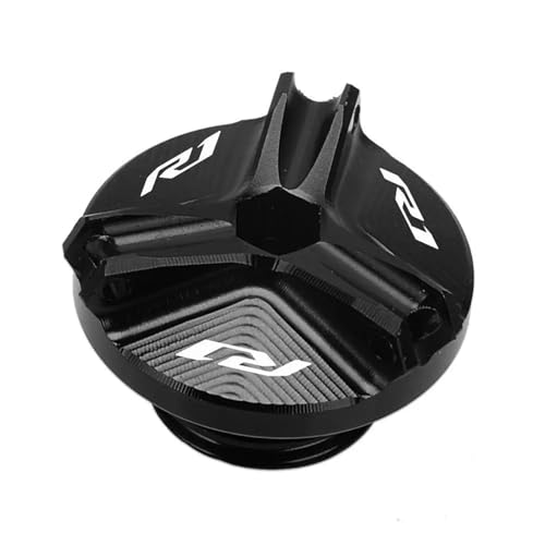 Tapón de llenado de aceite motor CNC para motos Yamaha TDM 850 y 900 en color negro elegante.