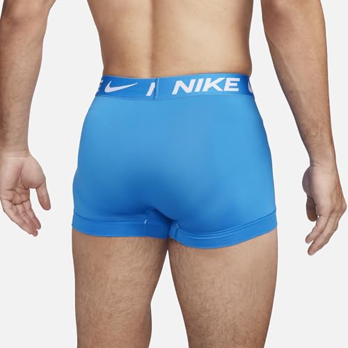 Nike Men's Dri-FIT Essential Micro 4" Trunk Boxer Briefs 3 Pack (Medium, Photo Blue/Dark Grey/Black)3
