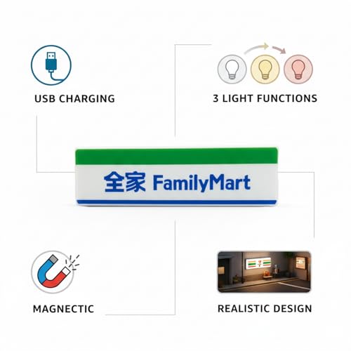 Imán Decorativo 3D Mini Tienda Japonesa FamilyMart LED miniatura 3