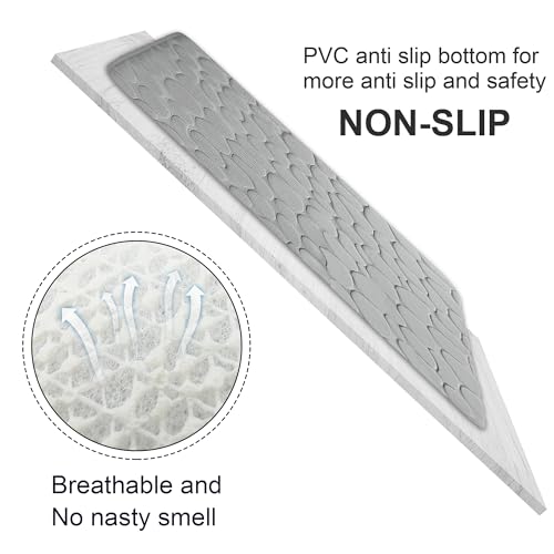 Tapis de bain super absorbant antidérapant en velours gris - 7
