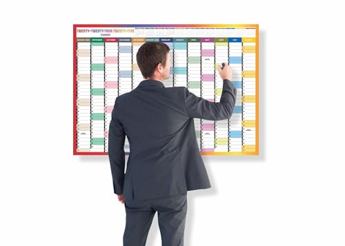 Academic Wall Planner 2024-25 Aug to Aug Yearly Study Planning Chart Academic Year Calendar Large Mid Year Planner Full Academic Year Organizer Home Office School Work Poster 59.5x84.1cm A1 Multi(1Pc)