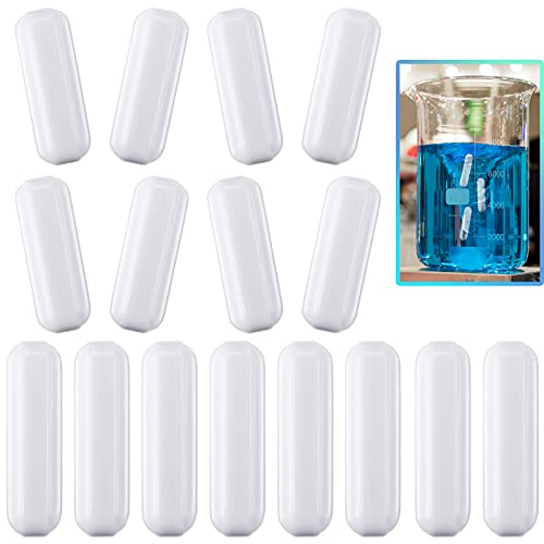 16 Pieces PTFE Magnetic Stirrer Mixer Stir Bar Laboratory Bar Stir Plate Magnet Stir Rod Magnetic (25 mm, 30 mm)