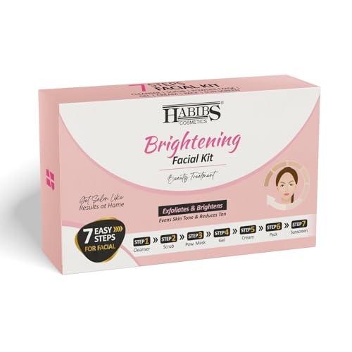 Image of Habibs Brightening Facial kit Beauty Treatment exfoliates & Brightens even skin tone & reduces tan 7 Easy Step