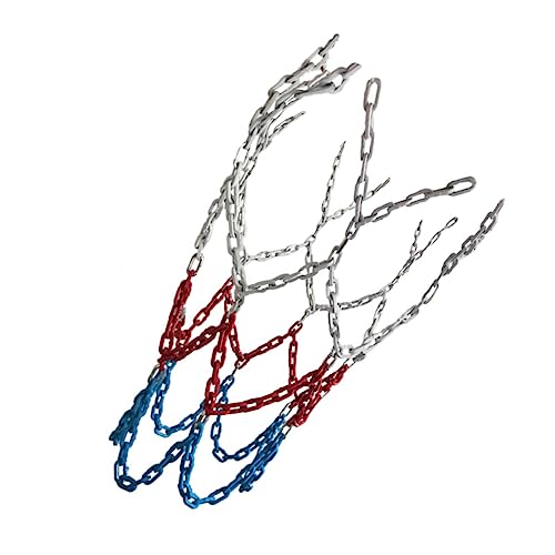 GAROZATION 1pc Chain Basketball Net All-Weather Outdoor Sports Mesh for Home and Fits Full Youth Easy Installation Sturdy and Wear-Resistant Design