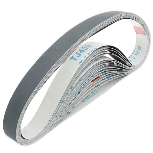 Lot de 20 bandes abrasives 25 x 762 mm grain 400/600/800/1000 pour métal, bois, verre, caoutchouc, plastique, pierre, automobile