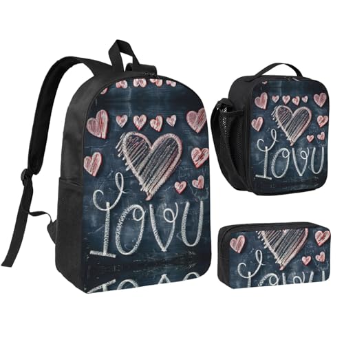 Sac à dos I Love You pour ranger cahiers et repas sans encombre