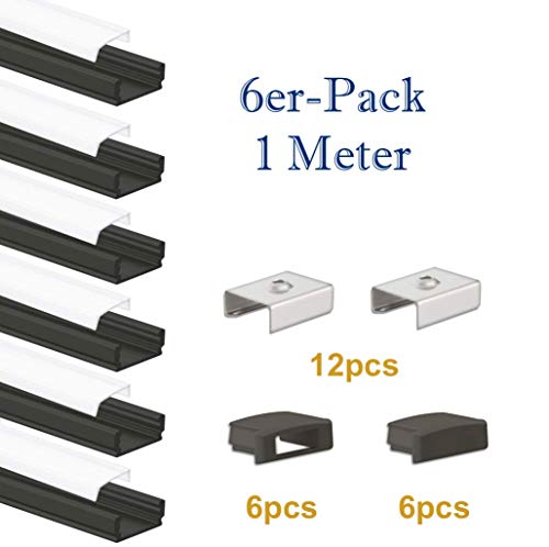 LED-Gigant PL1 Anser LED Anser Aluminium anodisé Noir opale 1 m